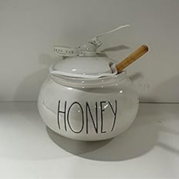 Rae Dunn KITCHENWARE SERIES By Magenta (HONEY Canister *With Wooden Spoon*) - Picture 1 of 1